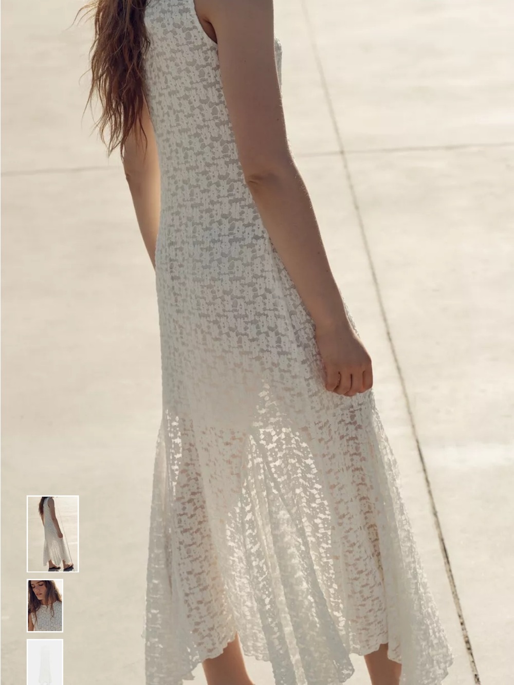 Zara White Lace Sleeveless Midi Dress - Picture 3 of 6